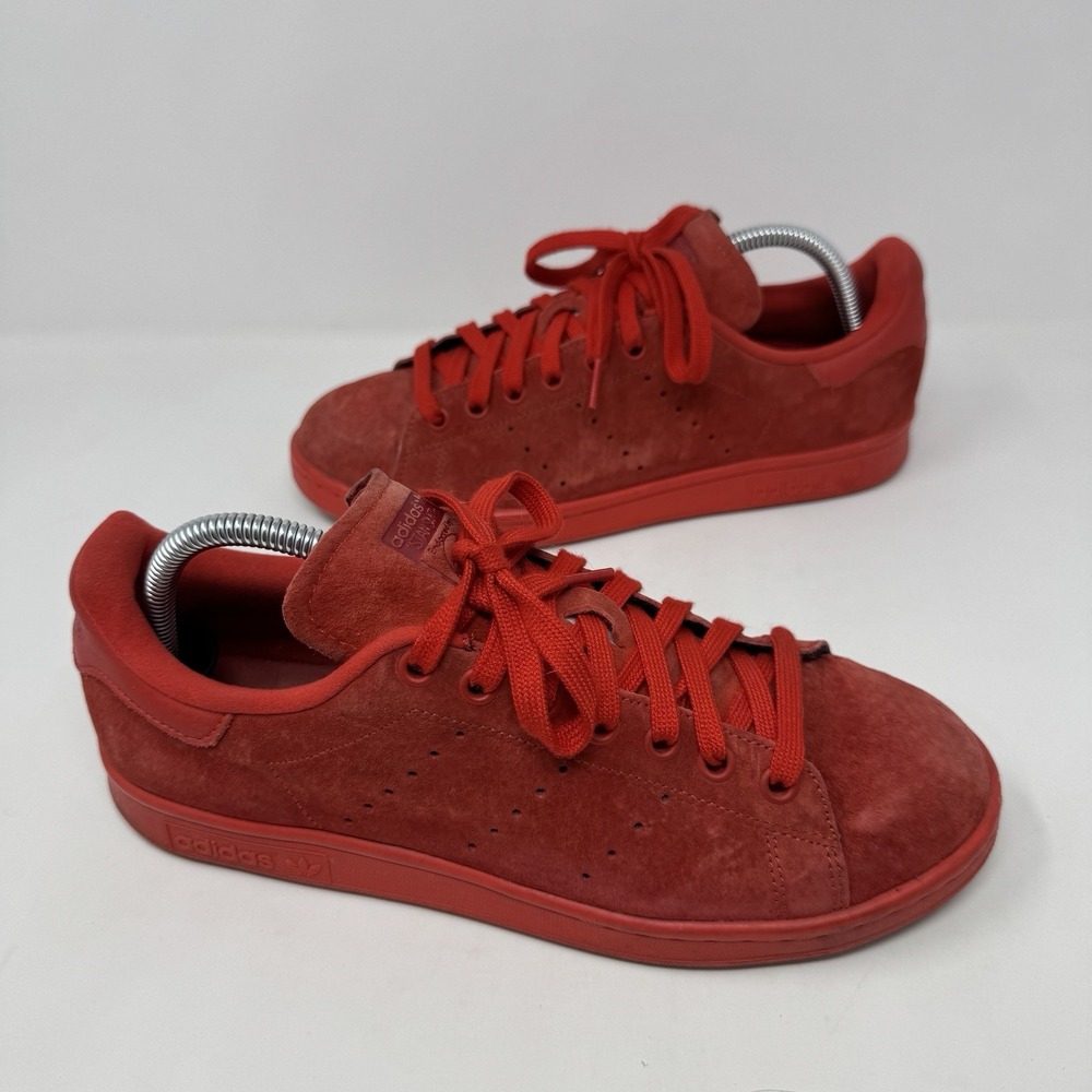 Adidas Stan Smith Power Triple Red Suede Trainers Shoes S75109 Men's Size 8